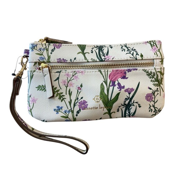 Nanette Lepore SLIM WRISTLET WALLET Clutch FLORAL Multicolor LEATHER Tropical - Picture 1 of 5